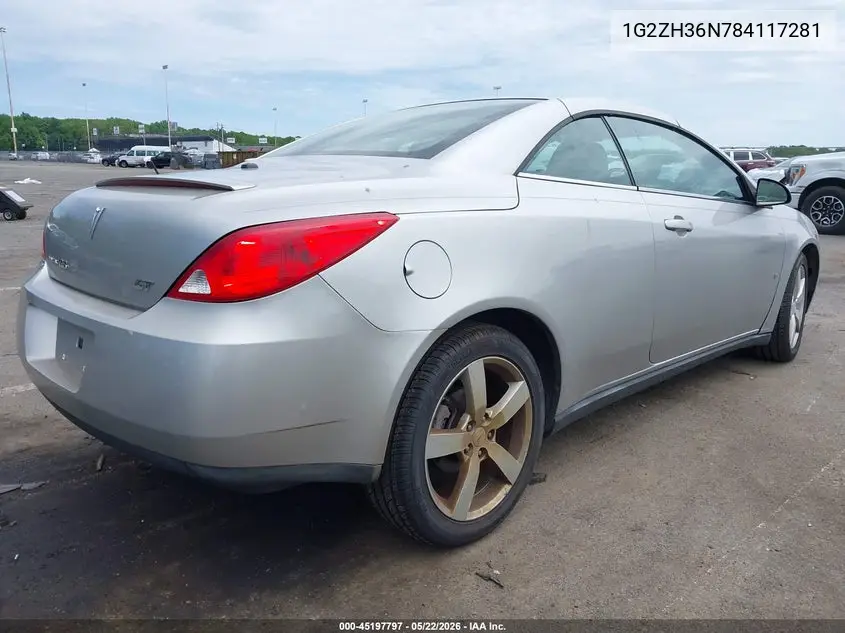 2008 Pontiac G6 Gt VIN: 1G2ZH36N784117281 Lot: 45197797