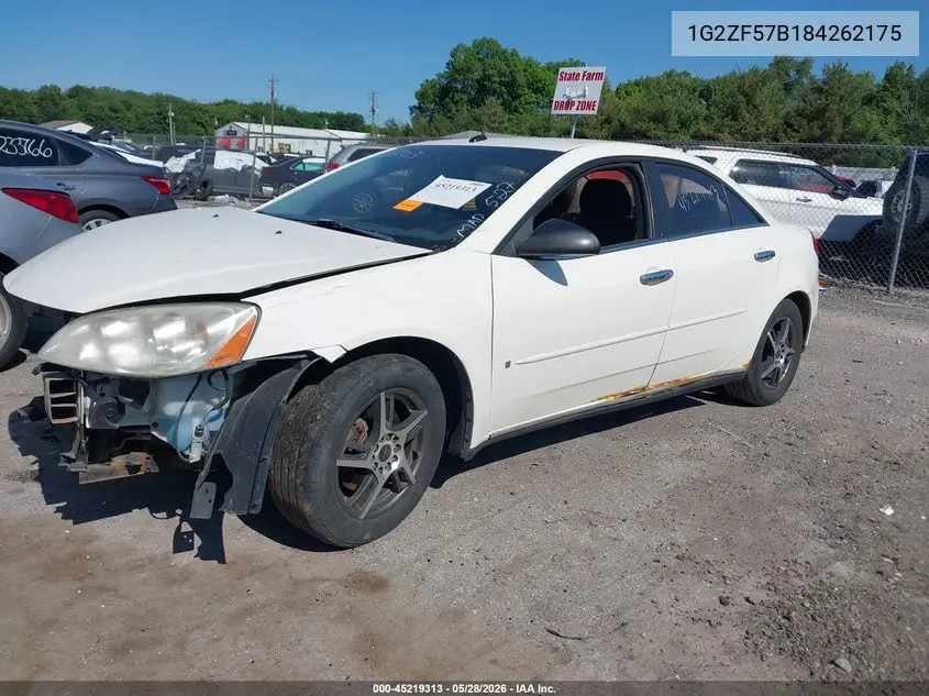 2008 Pontiac G6 Value Leader VIN: 1G2ZF57B184262175 Lot: 45219313
