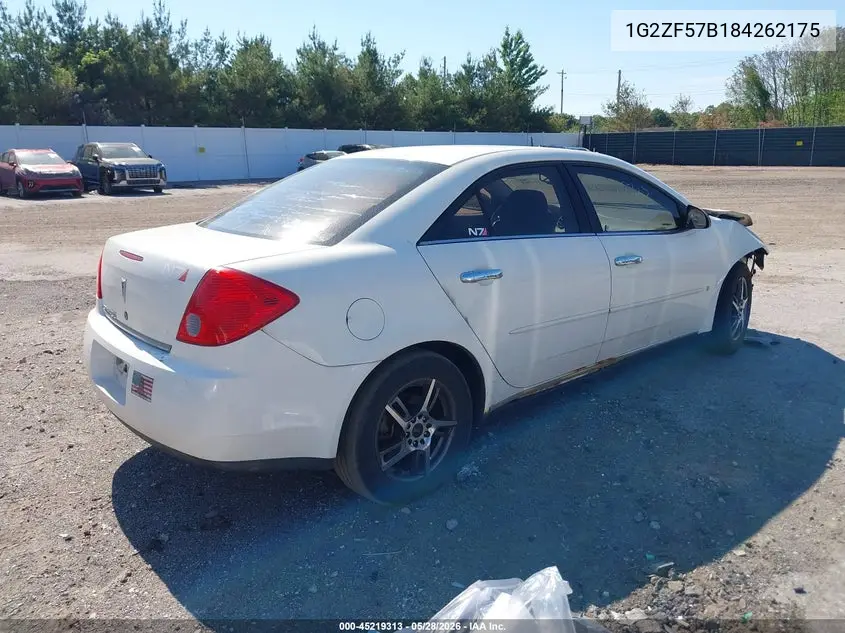 2008 Pontiac G6 Value Leader VIN: 1G2ZF57B184262175 Lot: 45219313