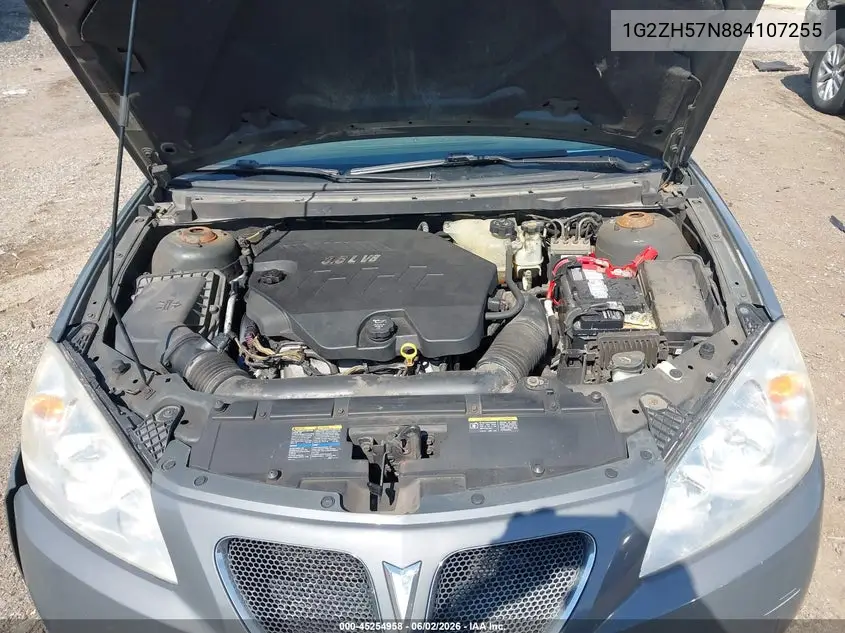 2008 Pontiac G6 Gt VIN: 1G2ZH57N884107255 Lot: 45254958