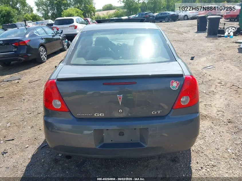 2008 Pontiac G6 Gt VIN: 1G2ZH57N884107255 Lot: 45254958
