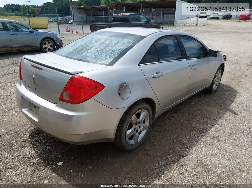 2008 Pontiac G6 VIN: 1G2ZG57B584137855 Lot: 45276912