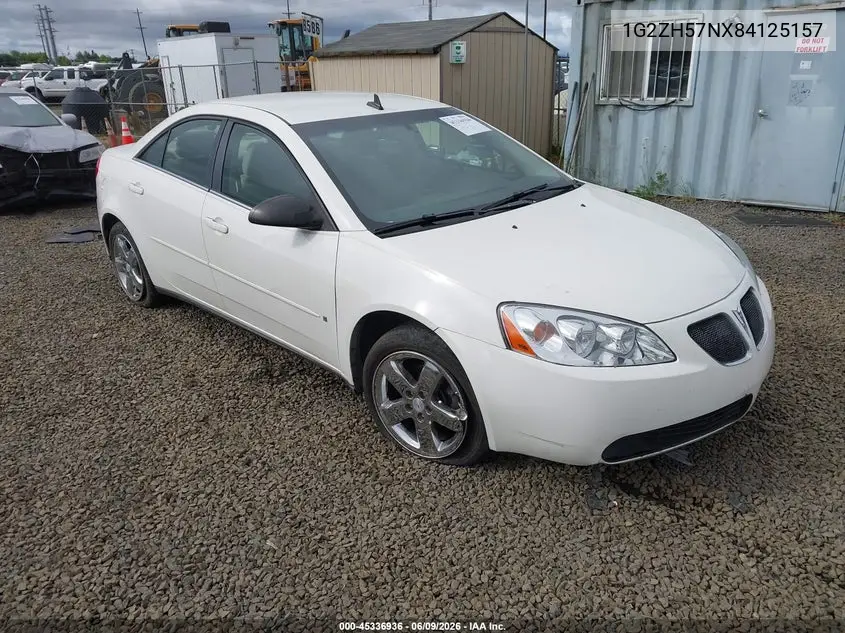 2008 Pontiac G6 Gt VIN: 1G2ZH57NX84125157 Lot: 45336936