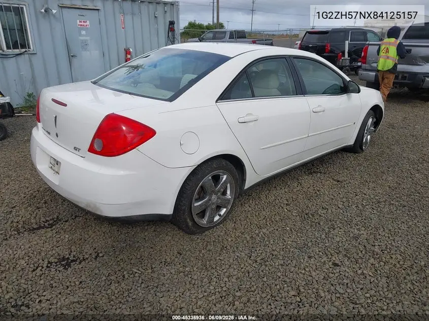 2008 Pontiac G6 Gt VIN: 1G2ZH57NX84125157 Lot: 45336936