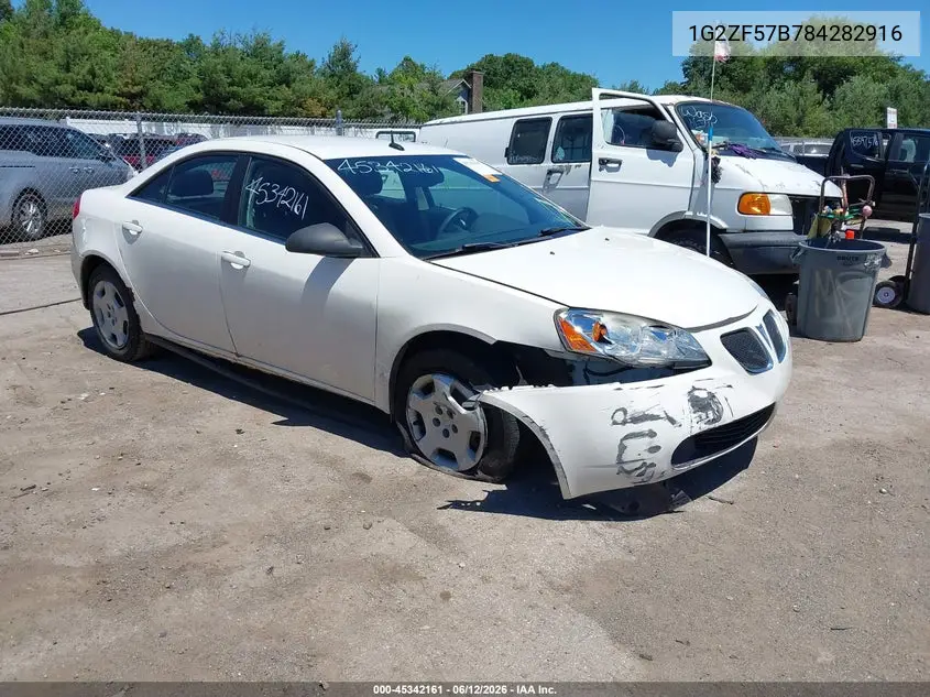 2008 Pontiac G6 Value Leader VIN: 1G2ZF57B784282916 Lot: 45342161