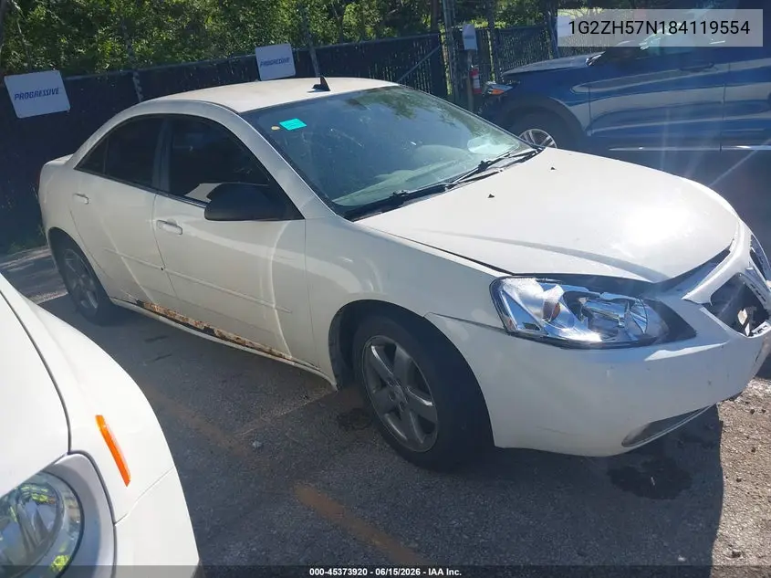 2008 Pontiac G6 Gt VIN: 1G2ZH57N184119554 Lot: 45373920
