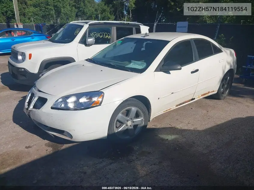 2008 Pontiac G6 Gt VIN: 1G2ZH57N184119554 Lot: 45373920