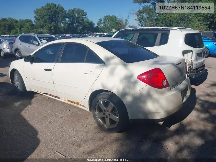 2008 Pontiac G6 Gt VIN: 1G2ZH57N184119554 Lot: 45373920
