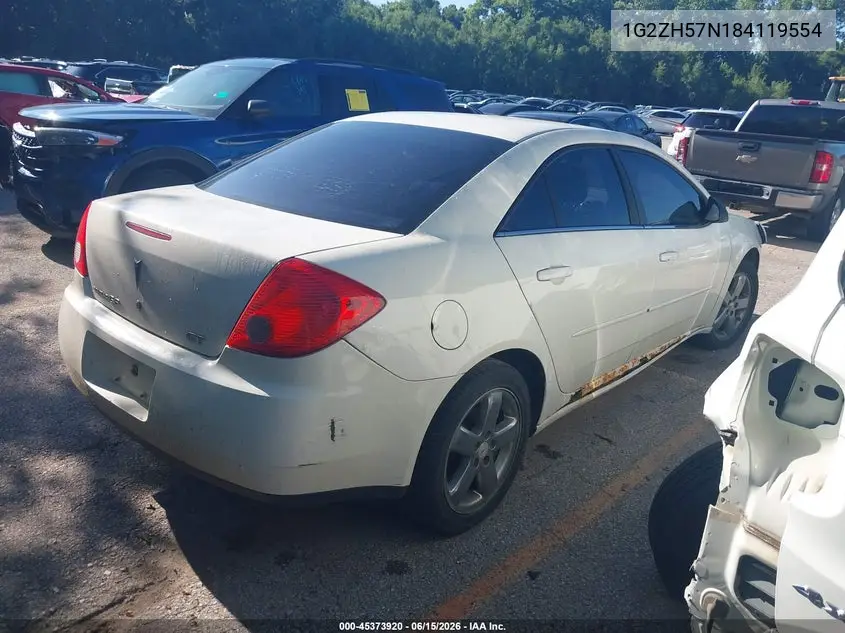 2008 Pontiac G6 Gt VIN: 1G2ZH57N184119554 Lot: 45373920