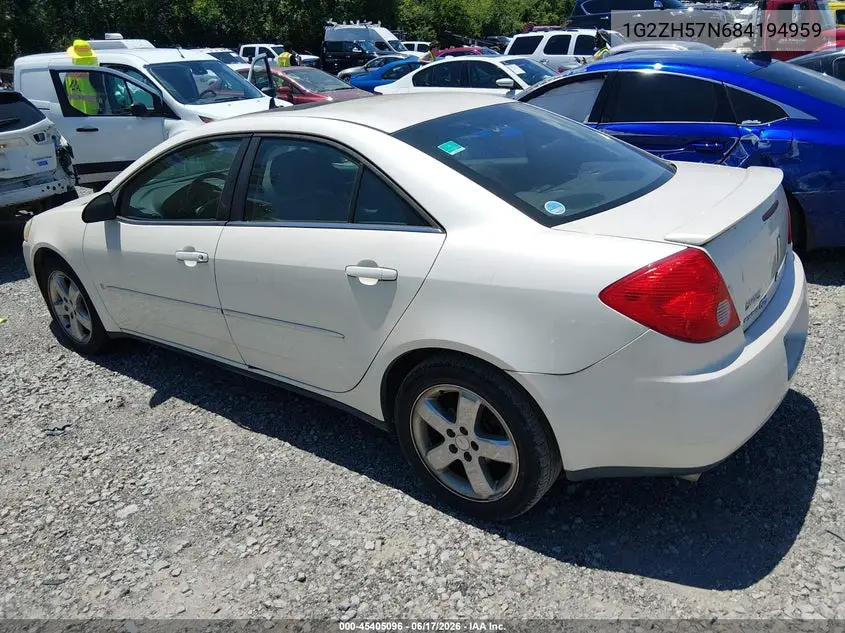 2008 Pontiac G6 Gt VIN: 1G2ZH57N684194959 Lot: 45405096