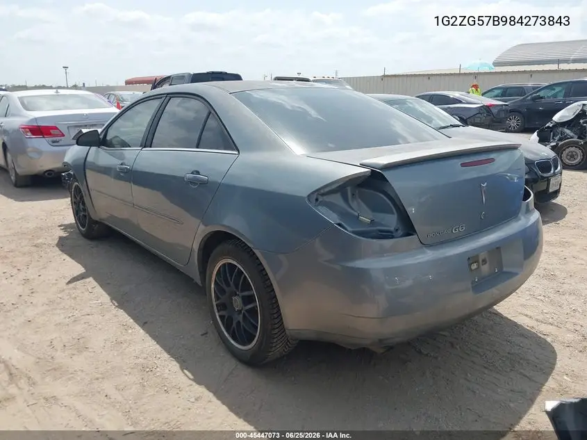 2008 Pontiac G6 VIN: 1G2ZG57B984273843 Lot: 45447073