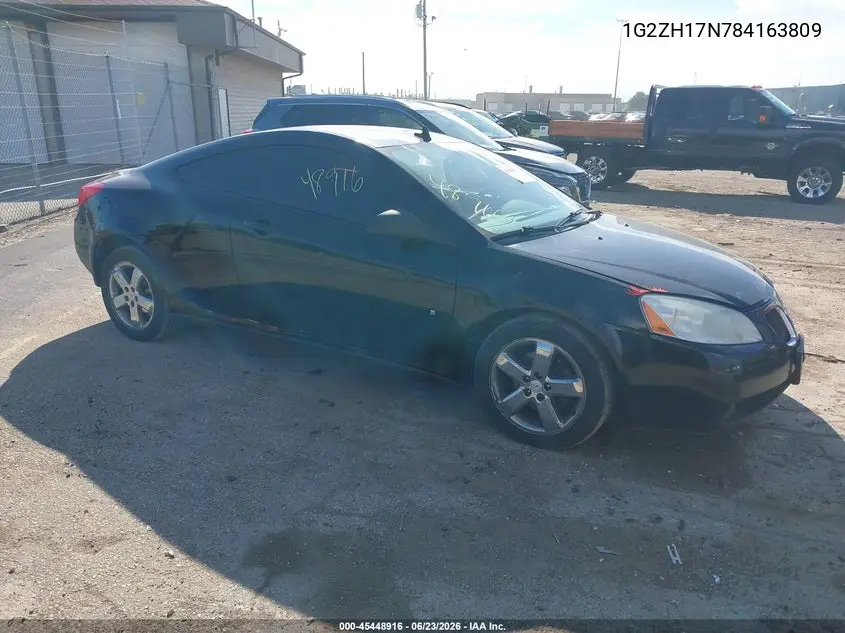 2008 Pontiac G6 Gt VIN: 1G2ZH17N784163809 Lot: 45448916