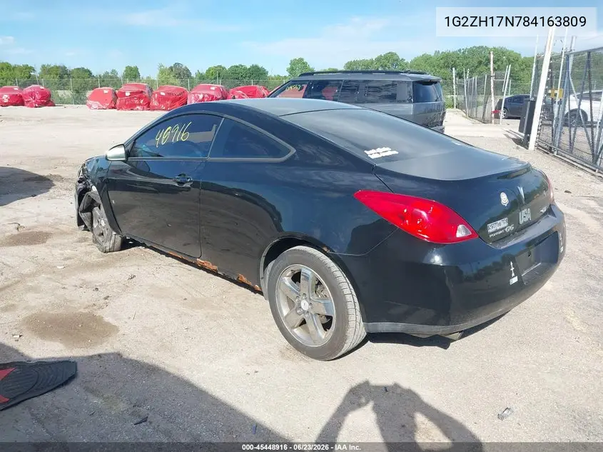 2008 Pontiac G6 Gt VIN: 1G2ZH17N784163809 Lot: 45448916