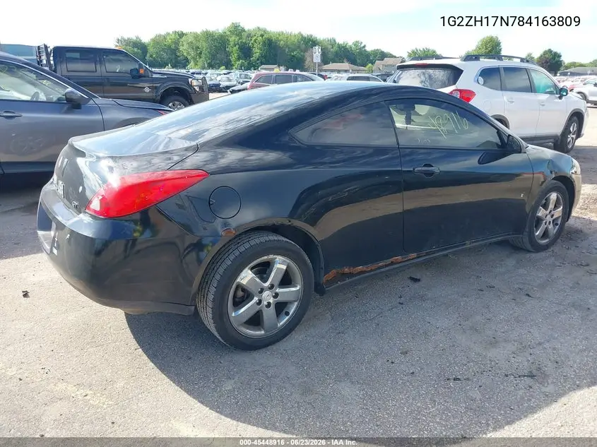 2008 Pontiac G6 Gt VIN: 1G2ZH17N784163809 Lot: 45448916