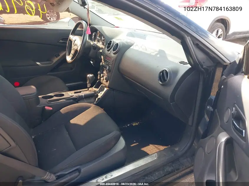 2008 Pontiac G6 Gt VIN: 1G2ZH17N784163809 Lot: 45448916