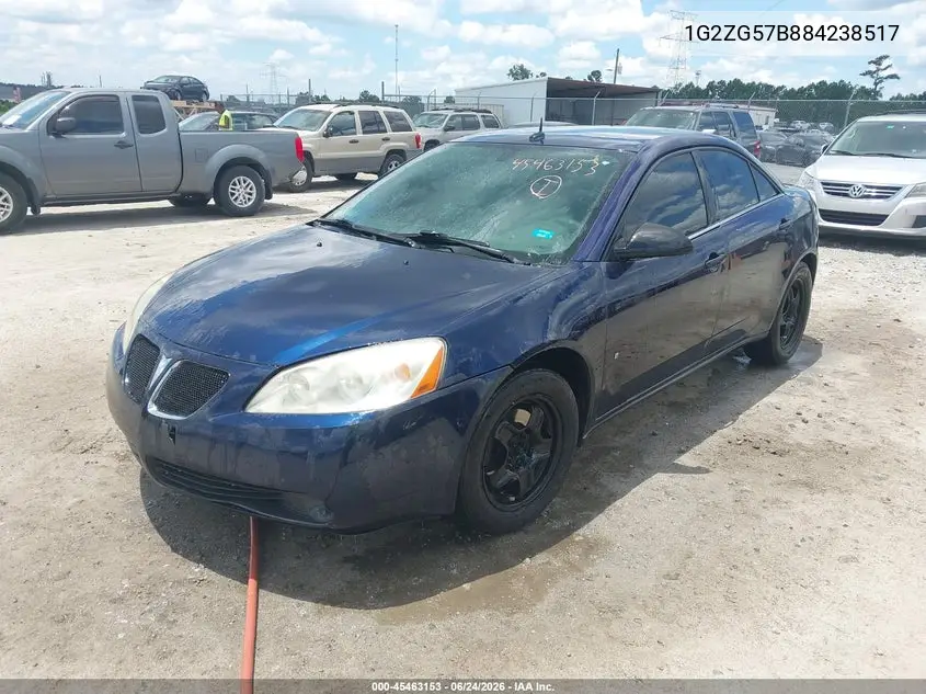 2008 Pontiac G6 VIN: 1G2ZG57B884238517 Lot: 45463153