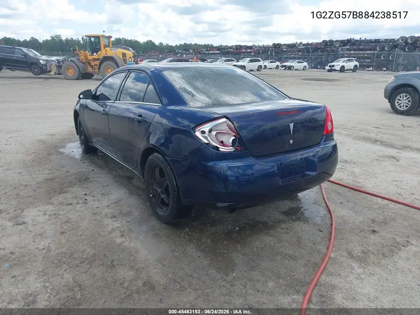 2008 Pontiac G6 VIN: 1G2ZG57B884238517 Lot: 45463153