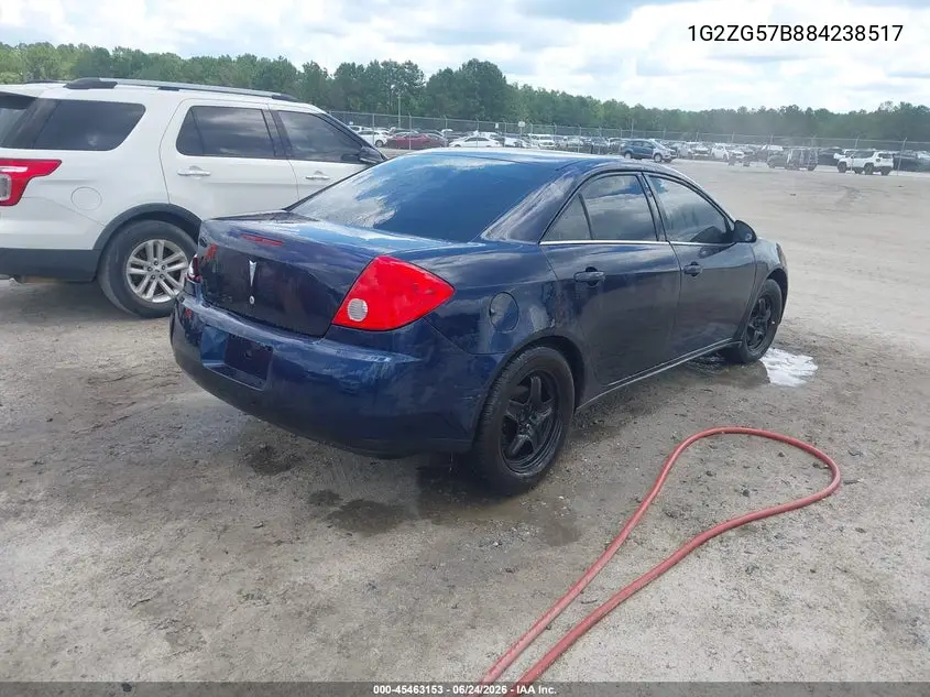 2008 Pontiac G6 VIN: 1G2ZG57B884238517 Lot: 45463153