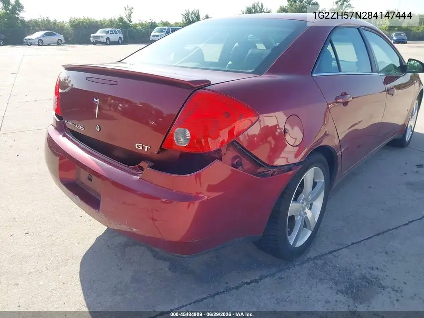 2008 Pontiac G6 Gt VIN: 1G2ZH57N284147444 Lot: 45484909