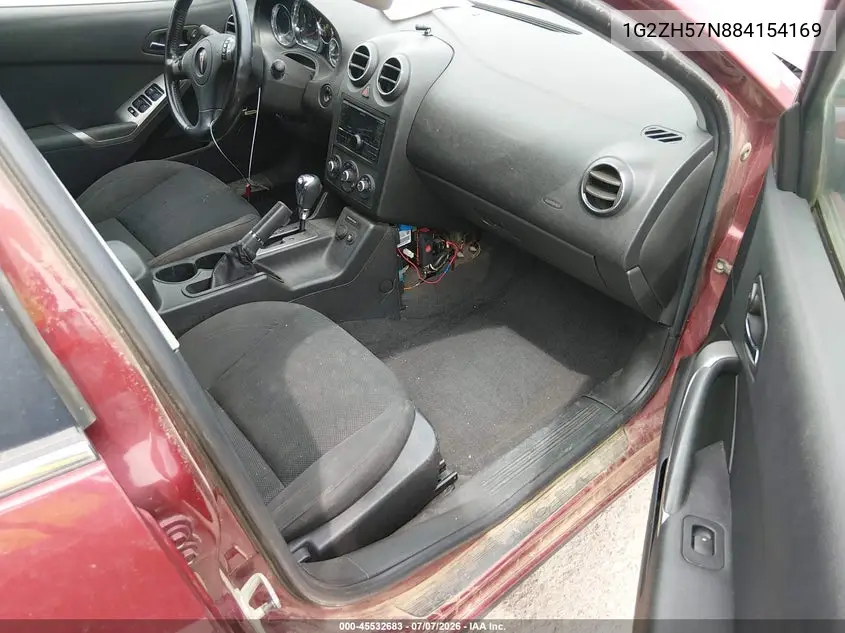 2008 Pontiac G6 Gt VIN: 1G2ZH57N884154169 Lot: 45532683