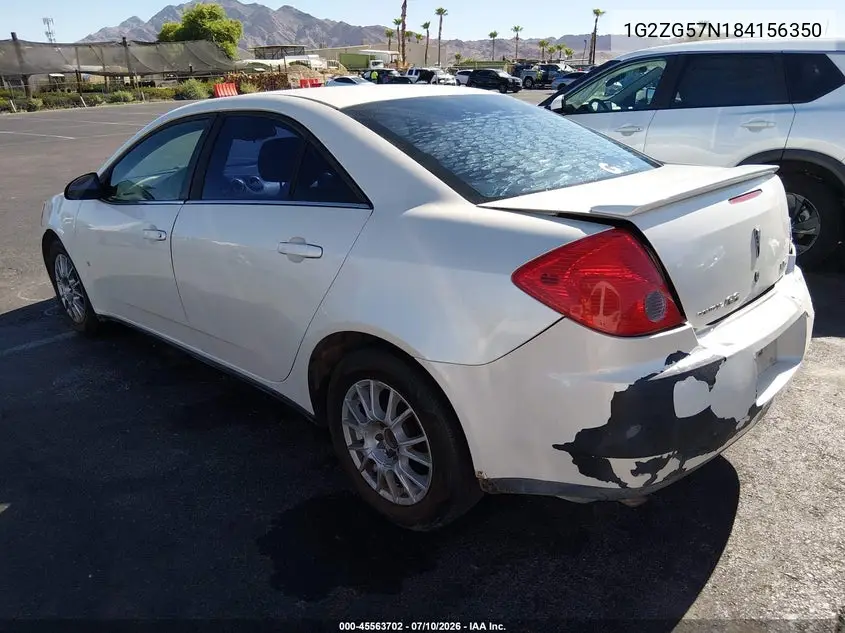 2008 Pontiac G6 VIN: 1G2ZG57N184156350 Lot: 45563702