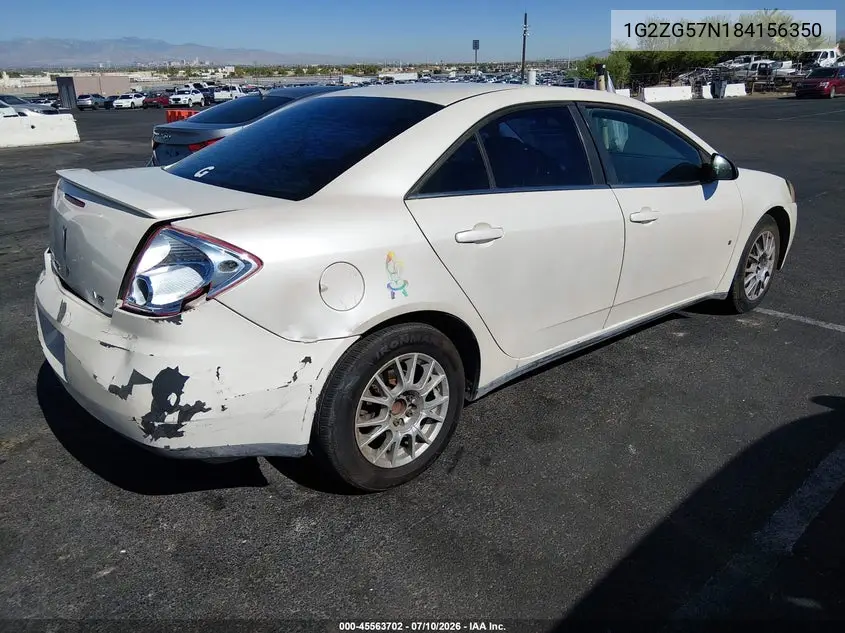 2008 Pontiac G6 VIN: 1G2ZG57N184156350 Lot: 45563702