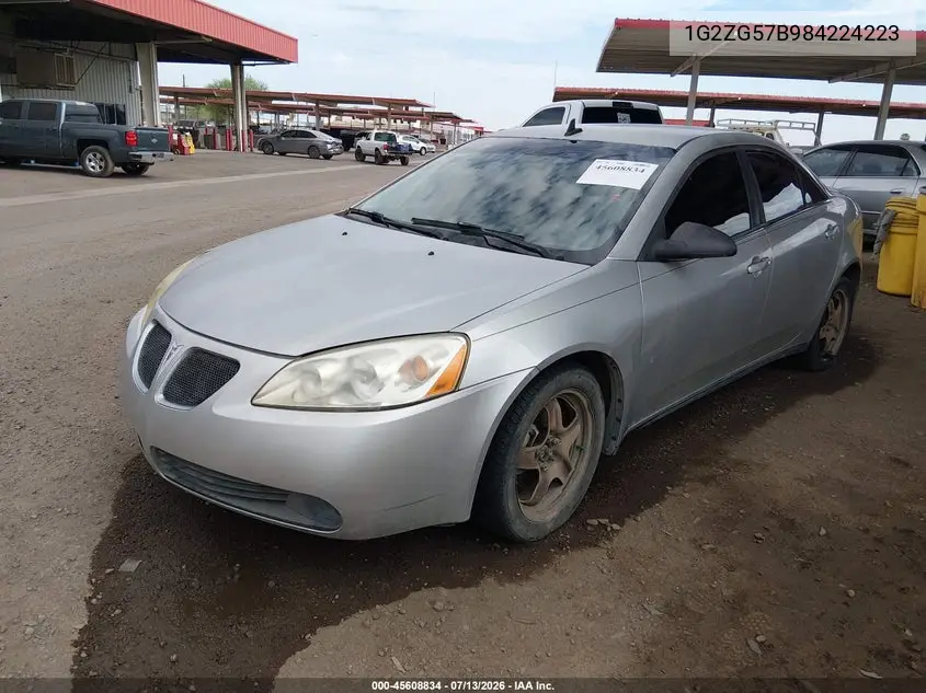 2008 Pontiac G6 VIN: 1G2ZG57B984224223 Lot: 45608834