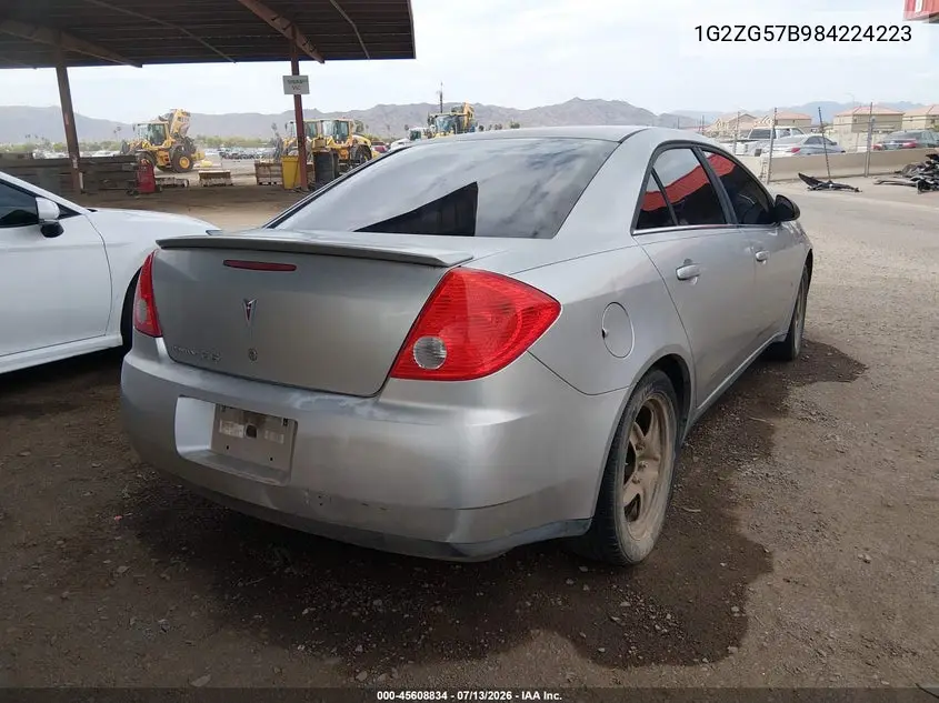 2008 Pontiac G6 VIN: 1G2ZG57B984224223 Lot: 45608834