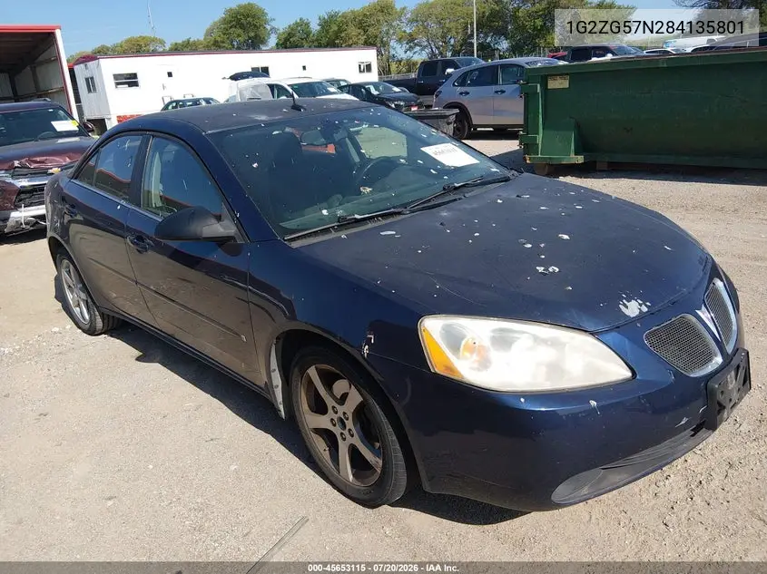 2008 Pontiac G6 VIN: 1G2ZG57N284135801 Lot: 45653115