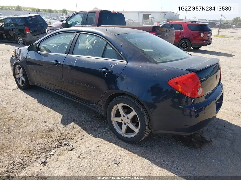 2008 Pontiac G6 VIN: 1G2ZG57N284135801 Lot: 45653115