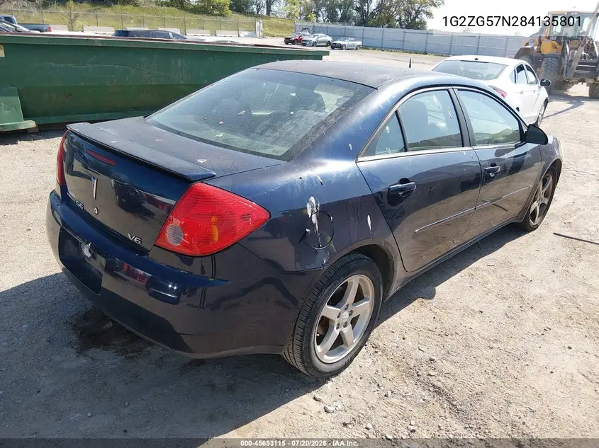 2008 Pontiac G6 VIN: 1G2ZG57N284135801 Lot: 45653115