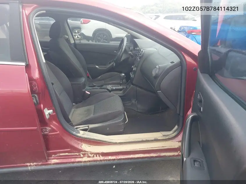 2008 Pontiac G6 VIN: 1G2ZG57B784114321 Lot: 45659724