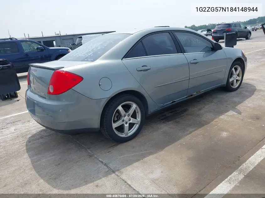2008 Pontiac G6 VIN: 1G2ZG57N184148944 Lot: 45670495