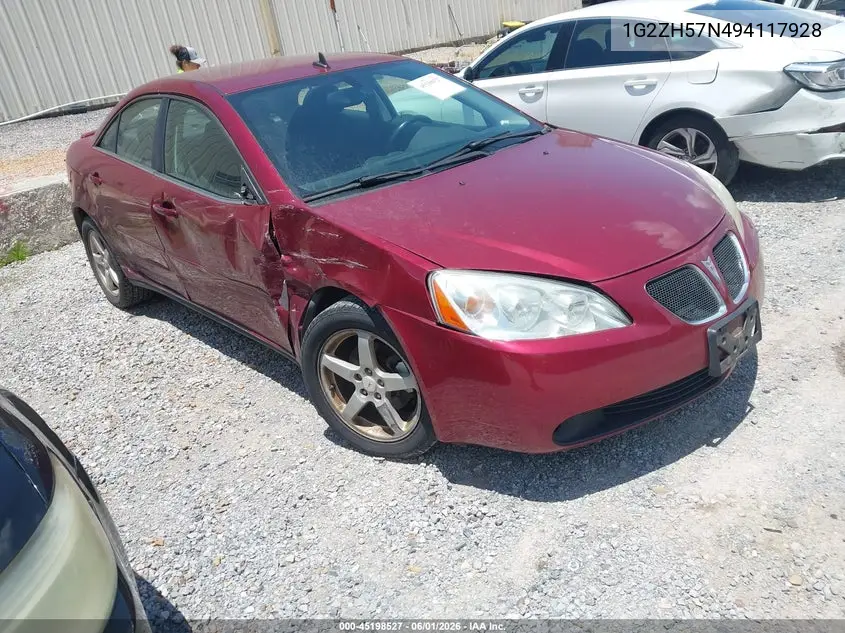 2009 Pontiac G6 Gt VIN: 1G2ZH57N494117928 Lot: 45198527