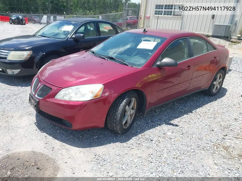 2009 Pontiac G6 Gt VIN: 1G2ZH57N494117928 Lot: 45198527
