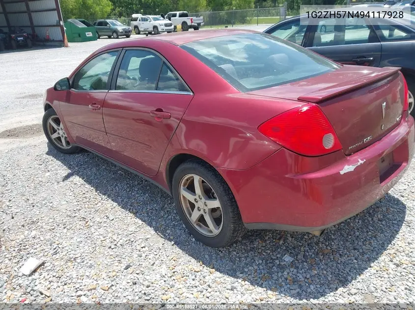 2009 Pontiac G6 Gt VIN: 1G2ZH57N494117928 Lot: 45198527