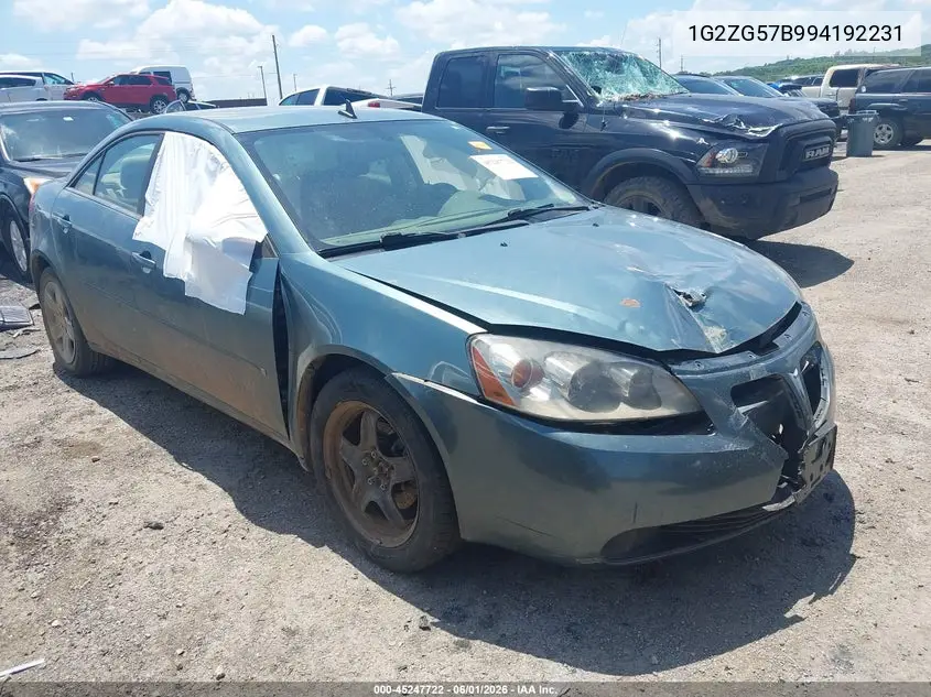 2009 Pontiac G6 VIN: 1G2ZG57B994192231 Lot: 45247722