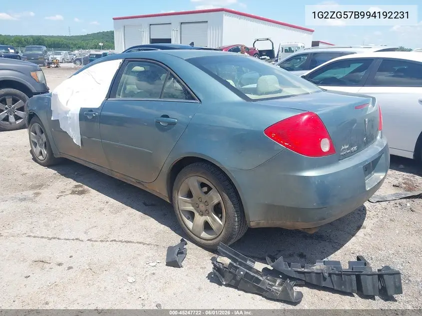 2009 Pontiac G6 VIN: 1G2ZG57B994192231 Lot: 45247722