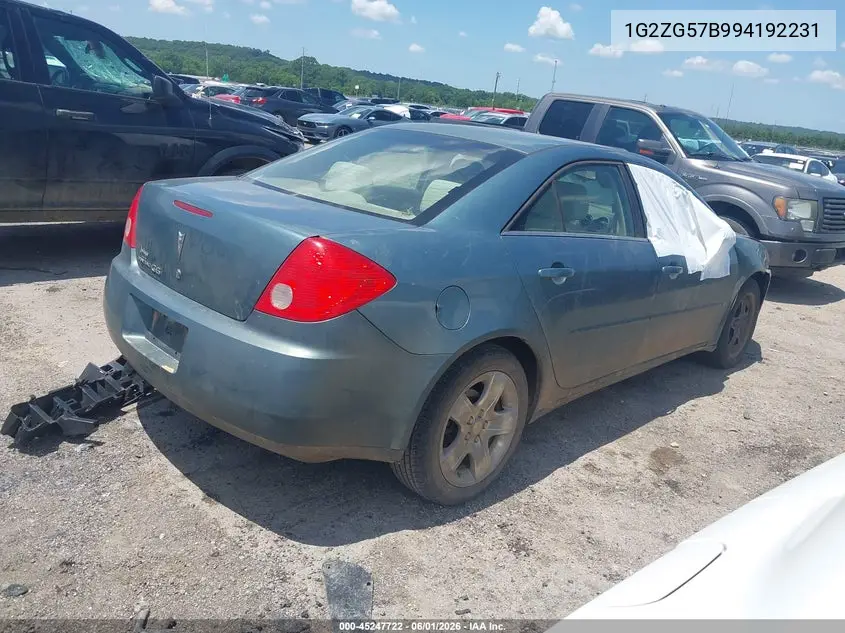 2009 Pontiac G6 VIN: 1G2ZG57B994192231 Lot: 45247722