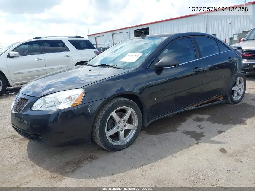 2009 Pontiac G6 VIN: 1G2ZG57N494134358 Lot: 45283908