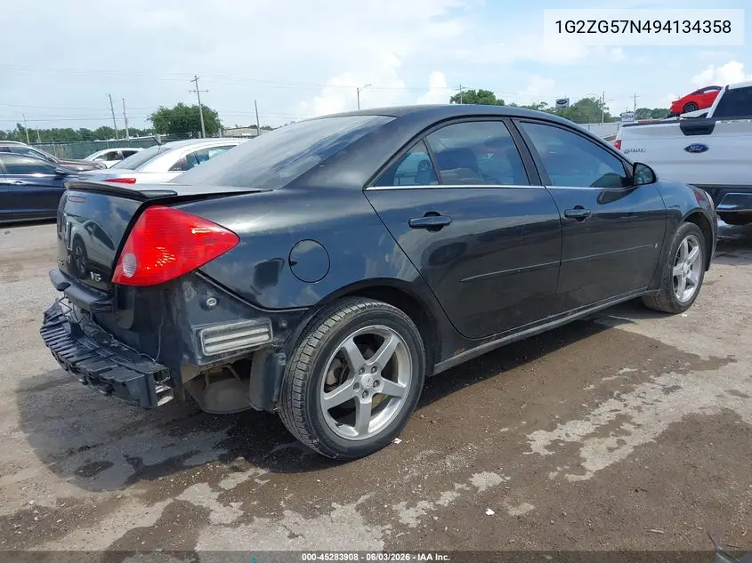 2009 Pontiac G6 VIN: 1G2ZG57N494134358 Lot: 45283908