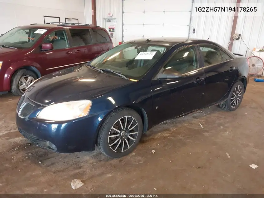 2009 Pontiac G6 Gt VIN: 1G2ZH57N194178265 Lot: 45323656