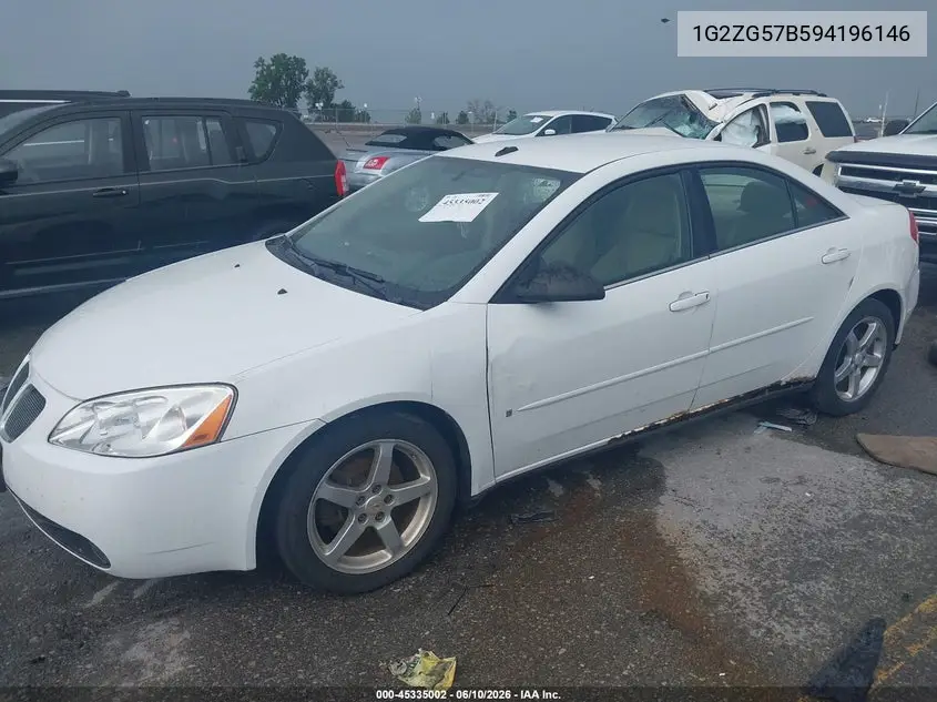 2009 Pontiac G6 VIN: 1G2ZG57B594196146 Lot: 45335002