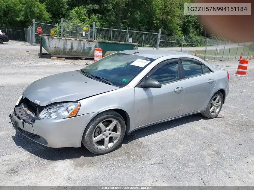 2009 Pontiac G6 Gt VIN: 1G2ZH57N994151184 Lot: 45341256