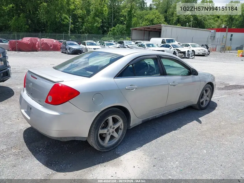 2009 Pontiac G6 Gt VIN: 1G2ZH57N994151184 Lot: 45341256
