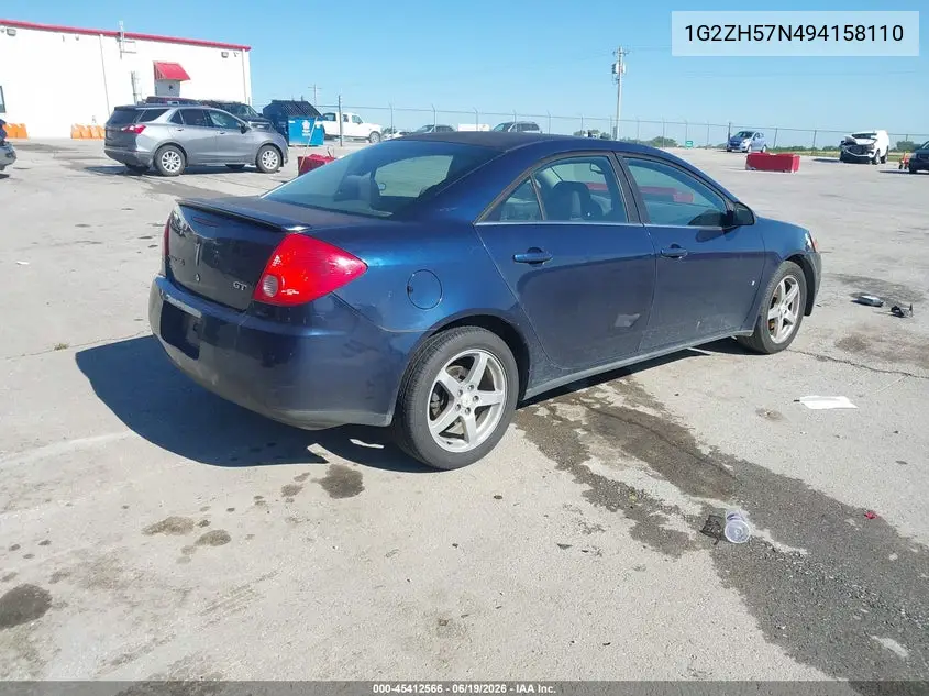 2009 Pontiac G6 Gt VIN: 1G2ZH57N494158110 Lot: 45412566
