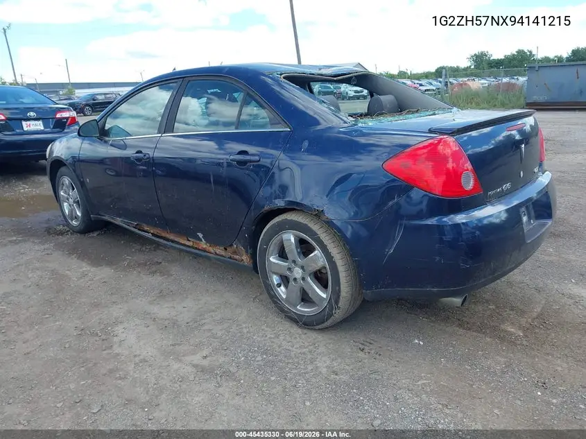 2009 Pontiac G6 Gt VIN: 1G2ZH57NX94141215 Lot: 45435330