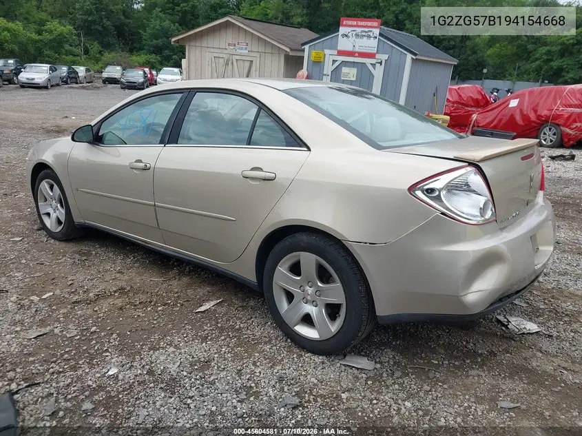 2009 Pontiac G6 VIN: 1G2ZG57B194154668 Lot: 45604581