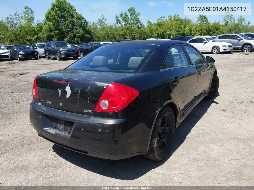 2010 Pontiac G6 VIN: 1G2ZA5E01A4150417 Lot: 45175347