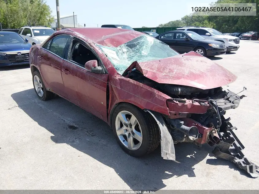 2010 Pontiac G6 VIN: 1G2ZA5E05A4106467 Lot: 45490693